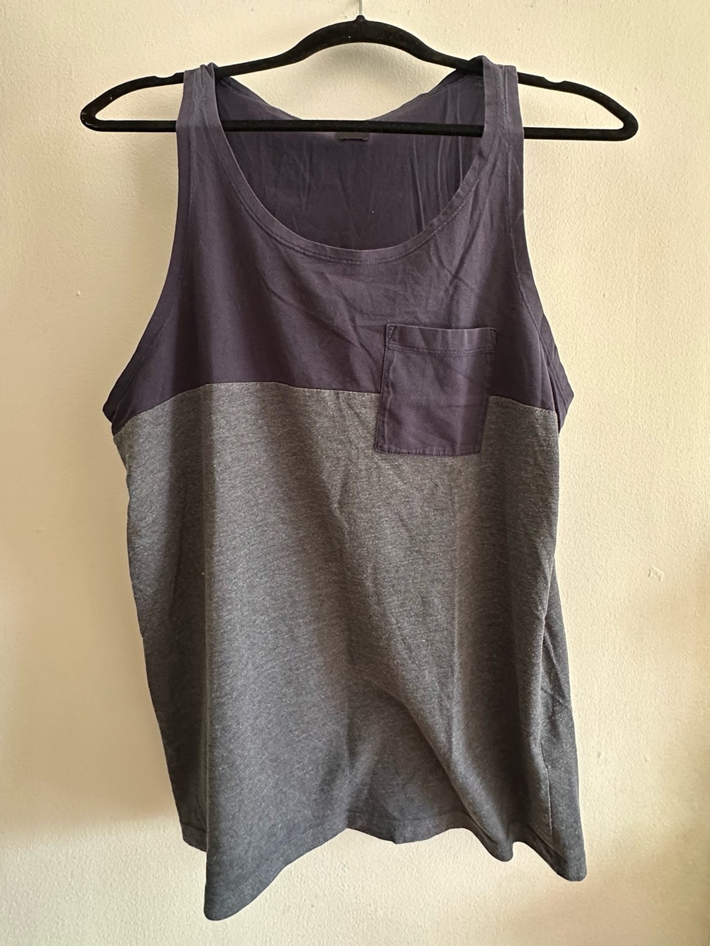 ASOS Navy and Charcoal Two-Tone Pocket Tank